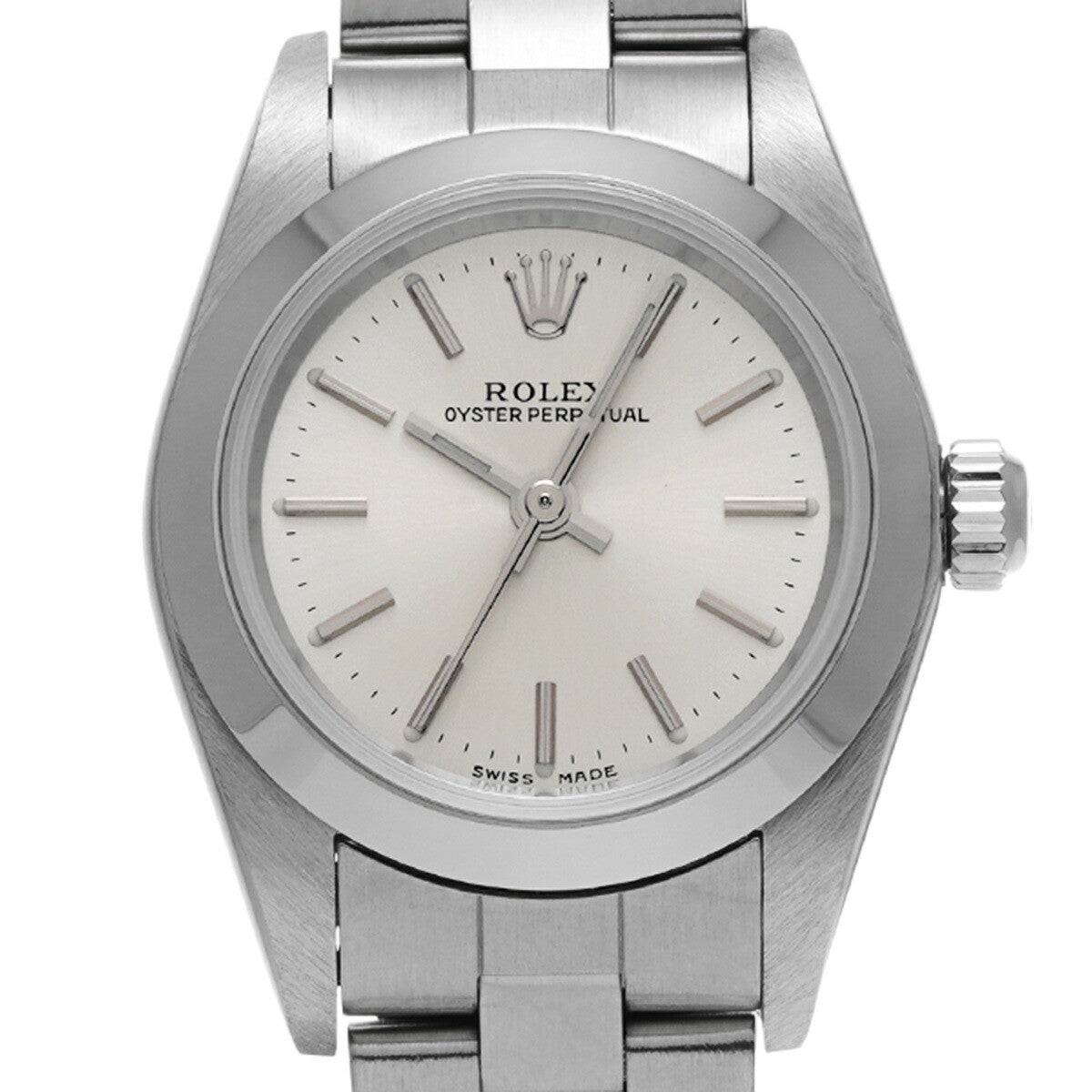 Rolex Oyster Perpetual 76080 Silver Case Size 2424Mm Ladies Used Watch #31184