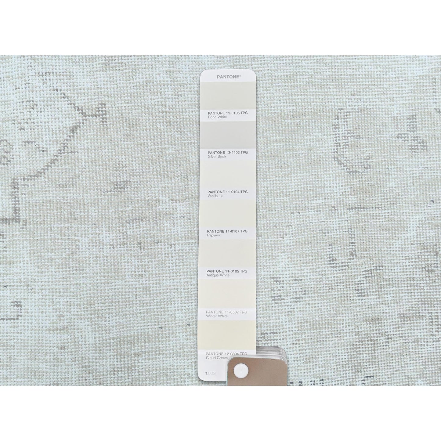 9'3"X13' Ivory Vintage Farsian Tebraz Worn Wool Hand Knotted Rug