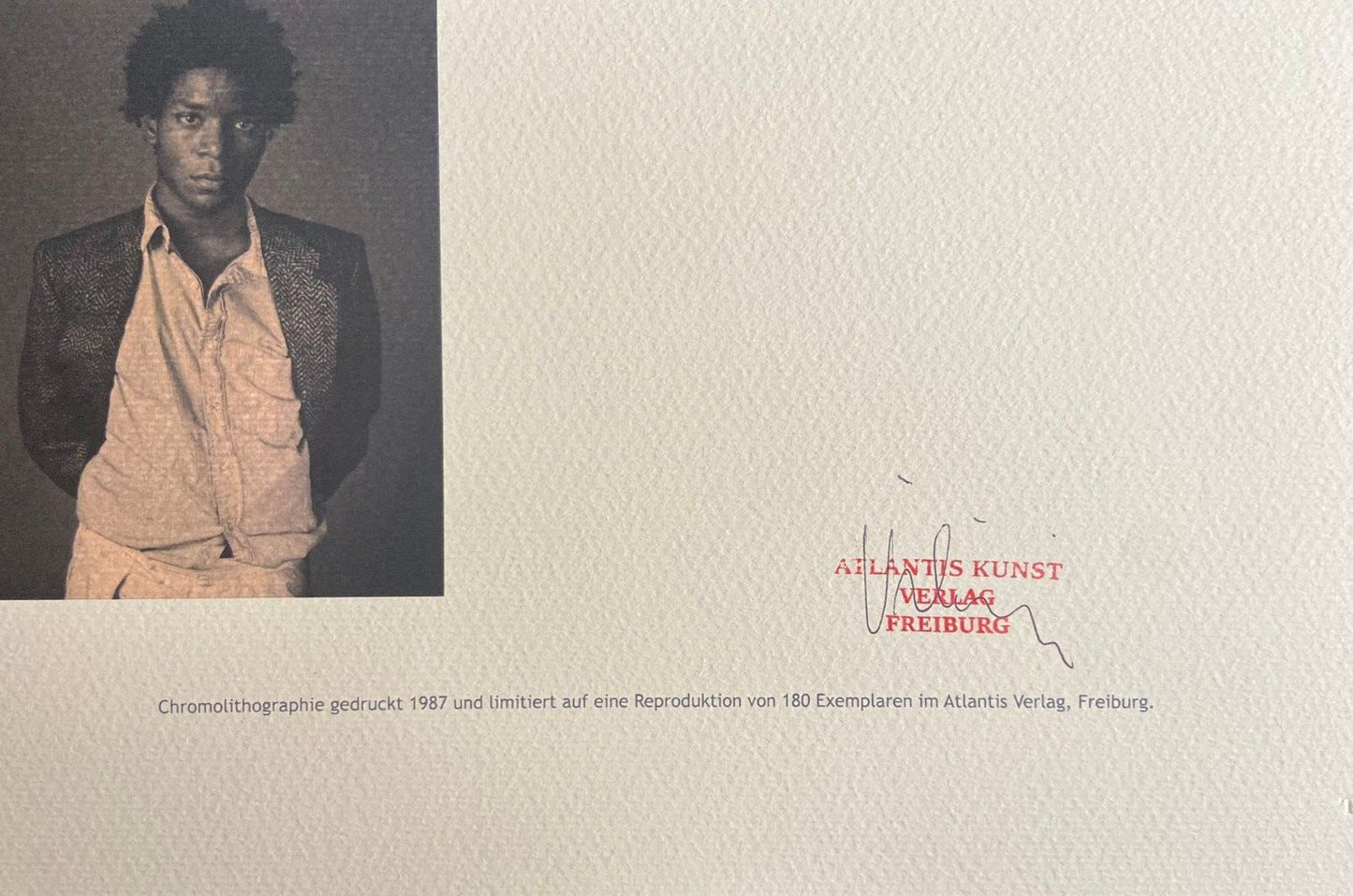 Jean-Michel Basquiat Coa Lithograph Signed Hand Numbered (Stamp