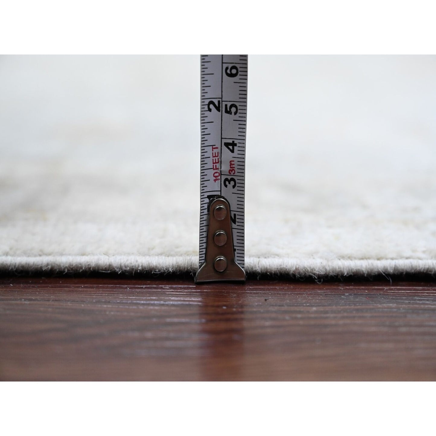 9'X11' White Heris All Over Design Hand Knotted Aryana Grade All Wool Rug