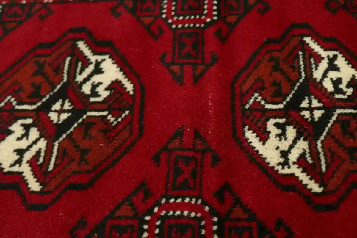 Handmade Wool Oriental Rug Red Tribal Geometric