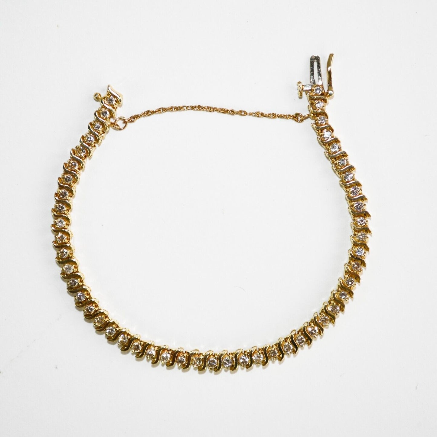 14K Yellow Gold Diamond Tennis Bracelet 2.00Ct