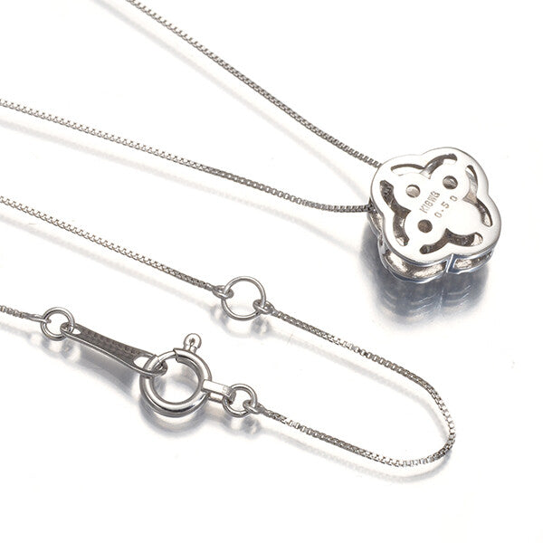 Diamond 0.50Ct Clover Necklace 18K 750 White Gold