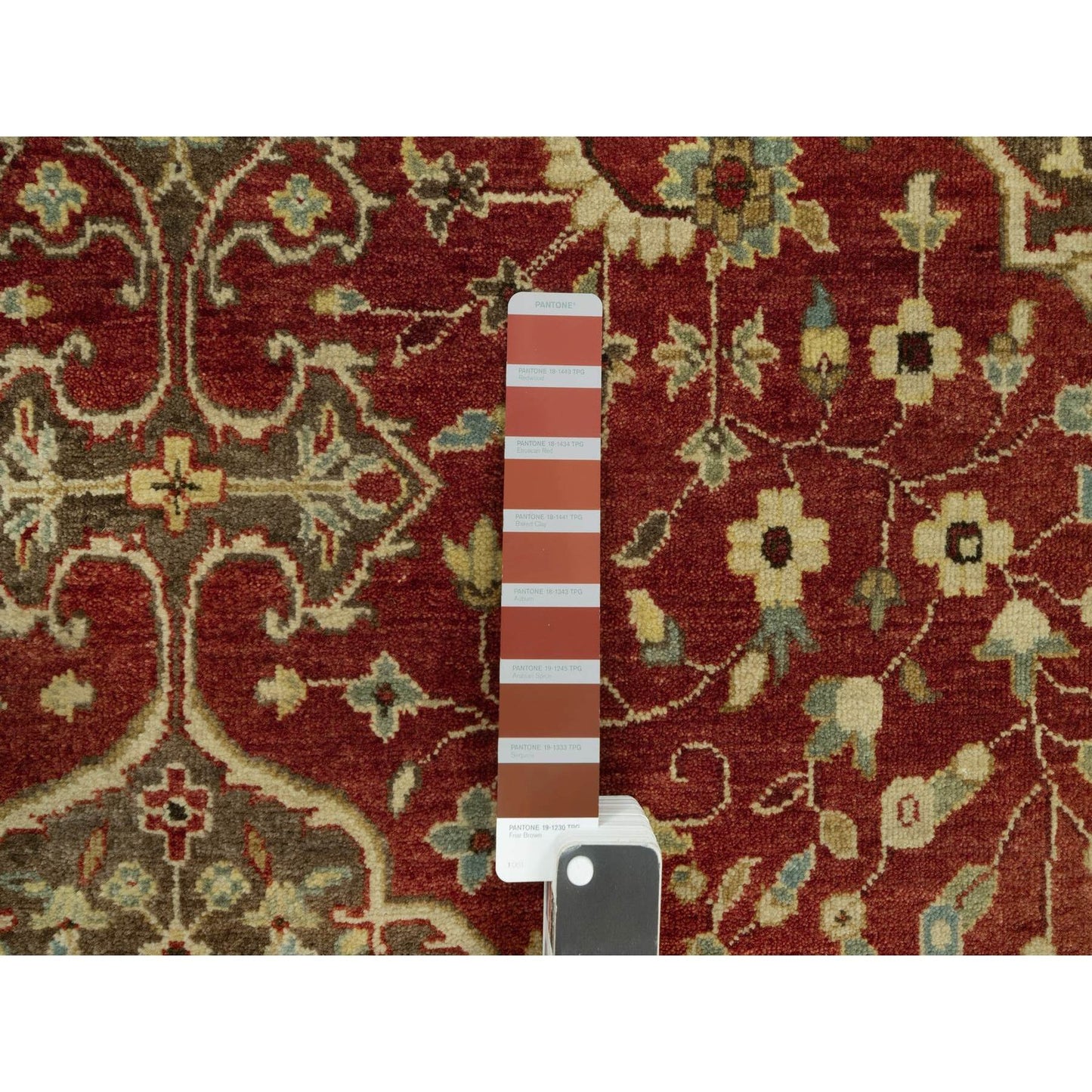 6'2"X9'1" Caliente Red Antiqued Haji Jalili Design Wool Hand Knotted Rug