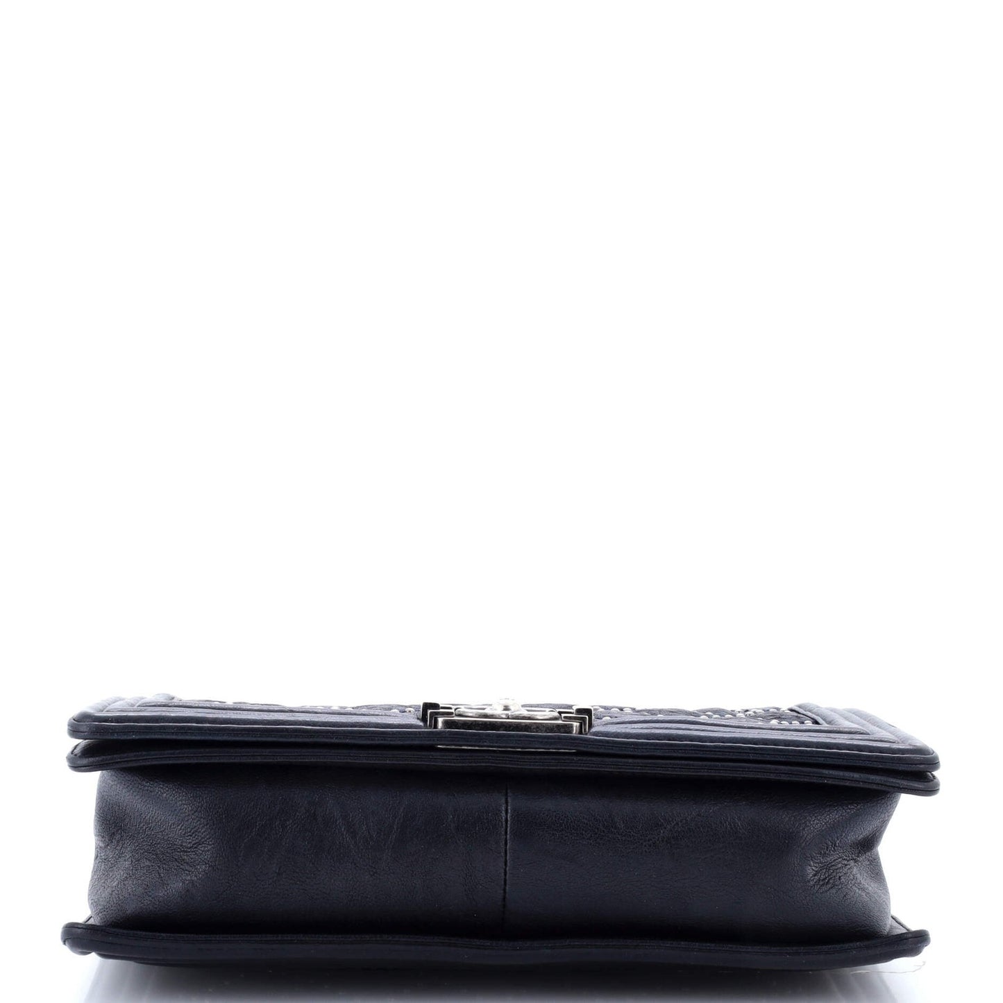 Chanel Boy Flap Bag Studded Quilted Distressed Calfskin Old Medium