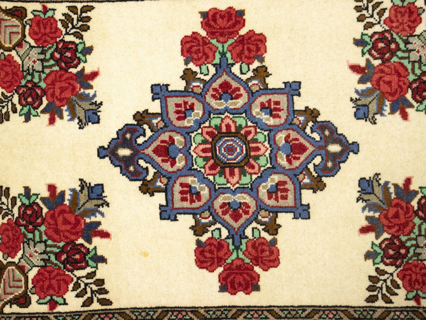 2X3 Ft Handmade Indo-Bidjar Oriental Rug Floral