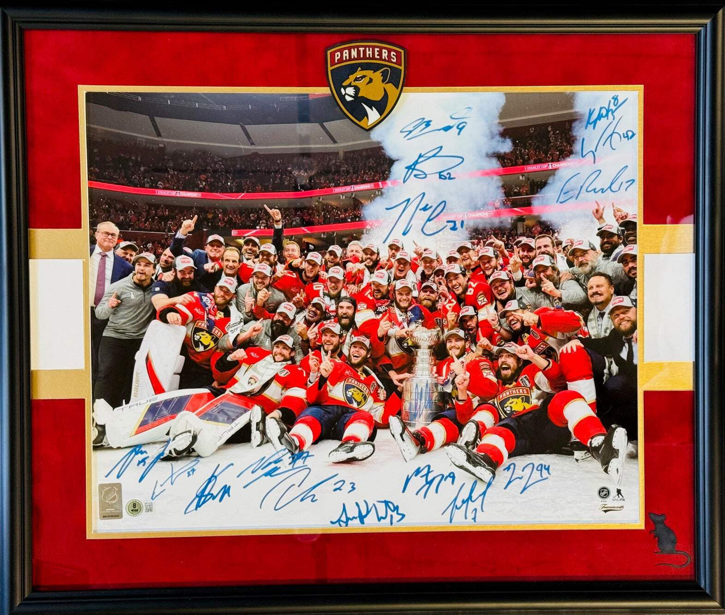 ( 2023-24 Florida Panthers Multi Signed Stanley Cup Champions 16x20 Framed Photo