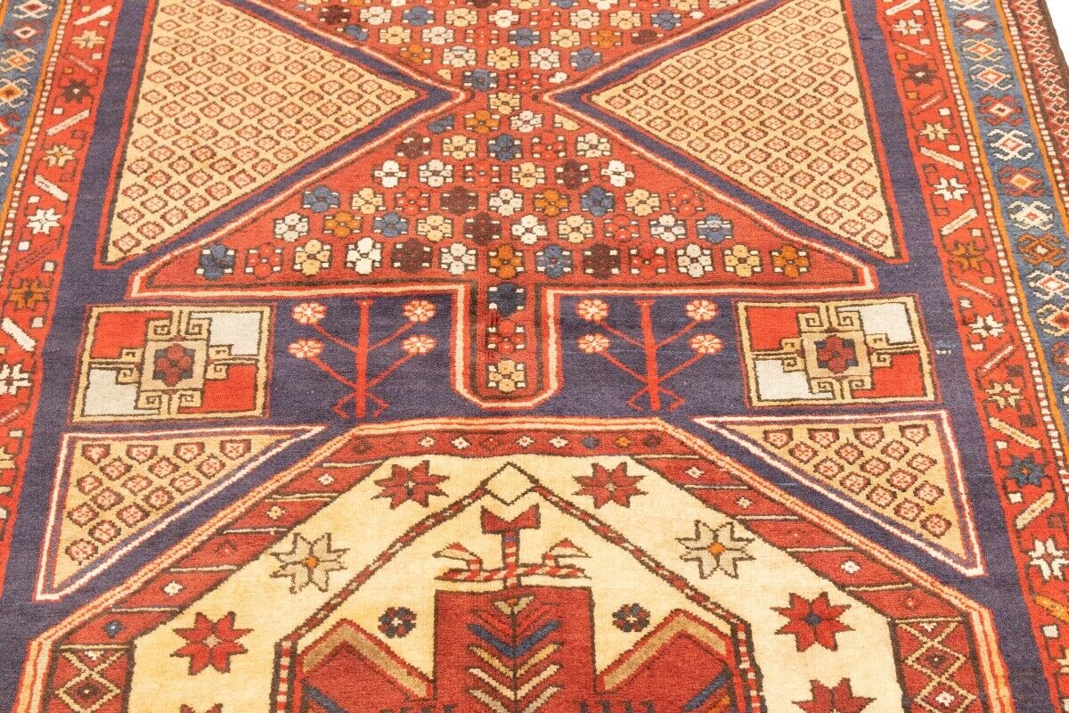 Heriz Geometric Wool Oriental Rug Farmho Hallway