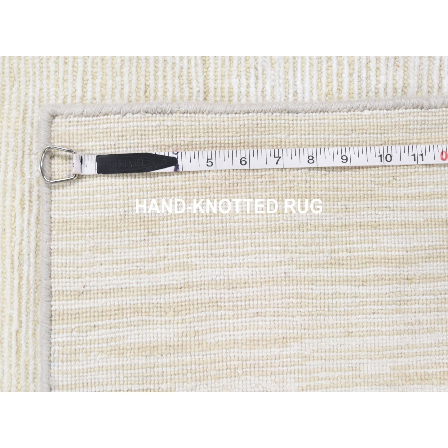 3'1"X5'1" Silk With Textured Wool Tone On Tone Striae Design Handmade Rug