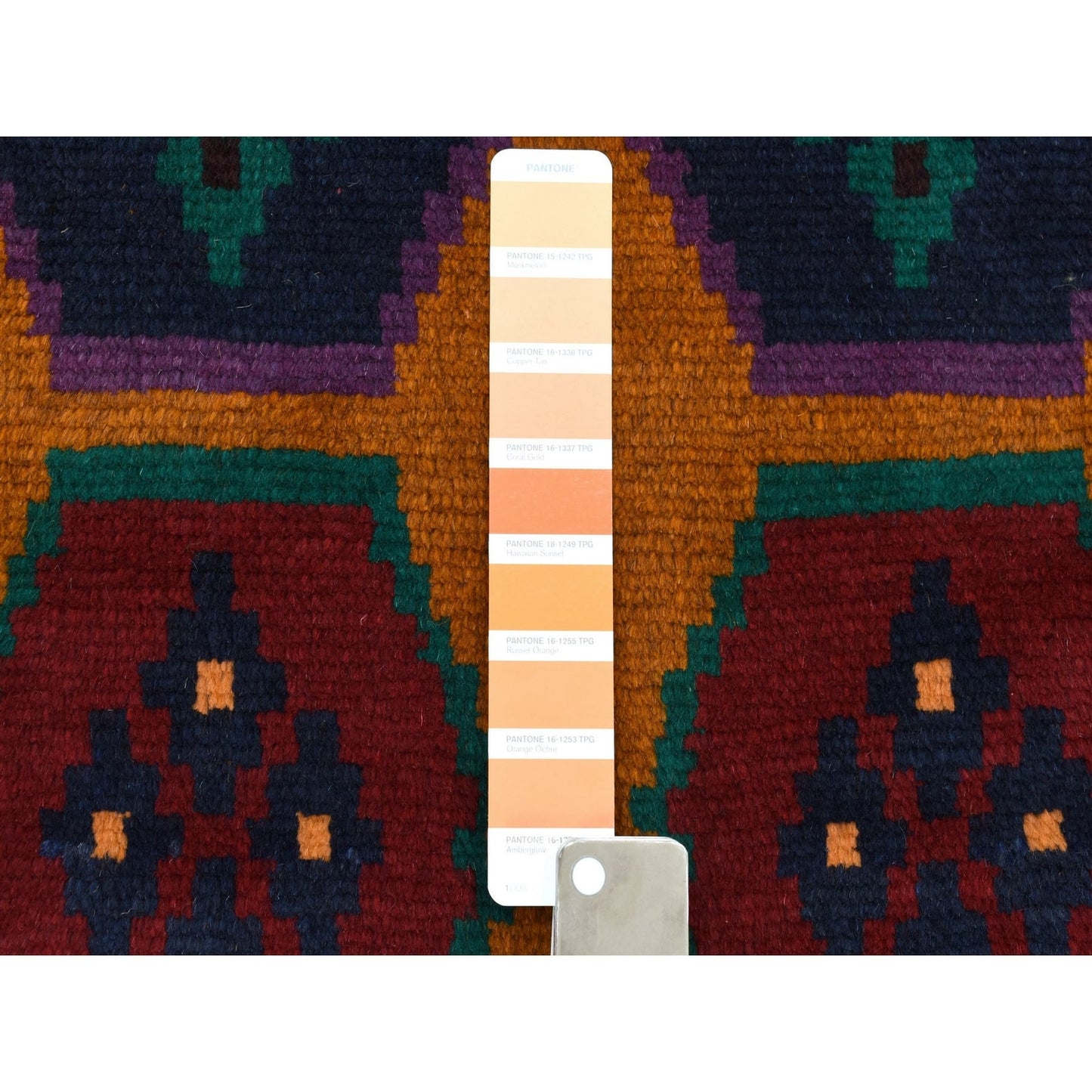 6'X7'10" Geometric Design Hand Made Wool Colorful Afghan Tribal Rug
