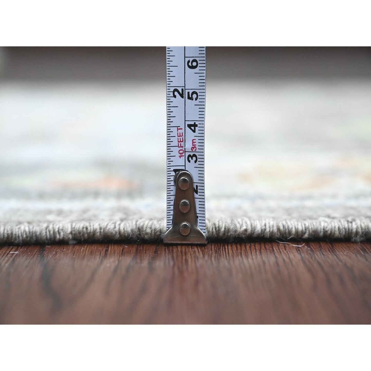 2'10"X5'10" Brown Angora Oushak Leaf Design Hand Knotted Wool Runner Rug