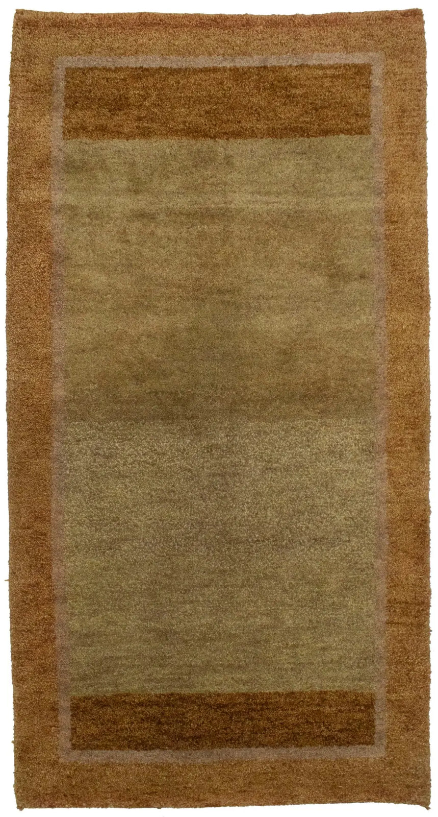 Small Beige And Rust Gabbeh Rug Tribal Design