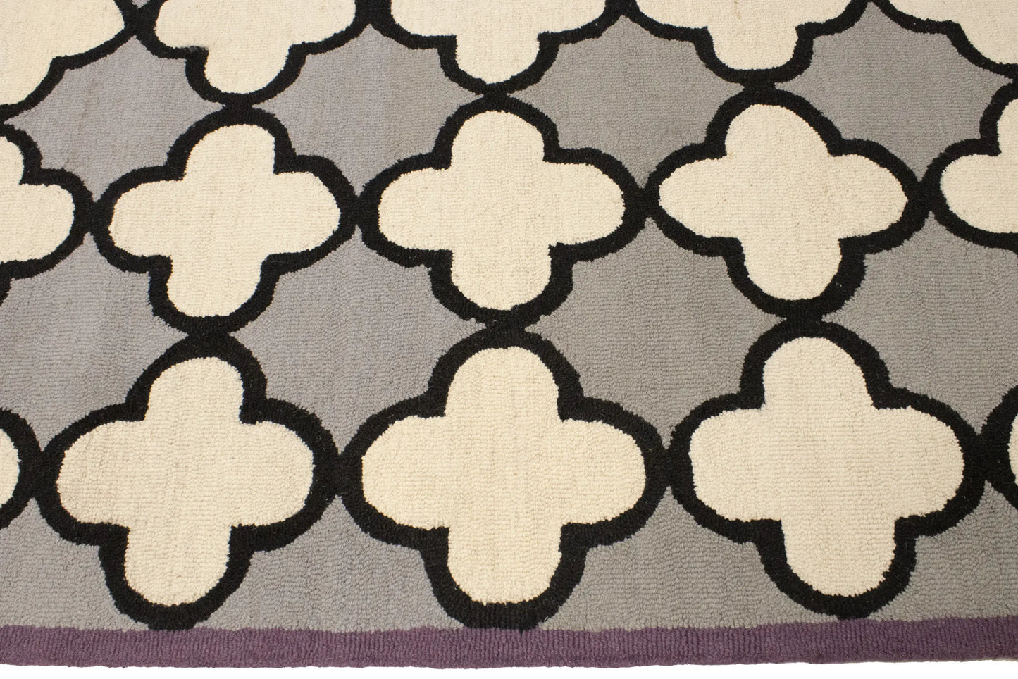 Multicolored Trellis Design Wool 5X8 Hand-Tufted