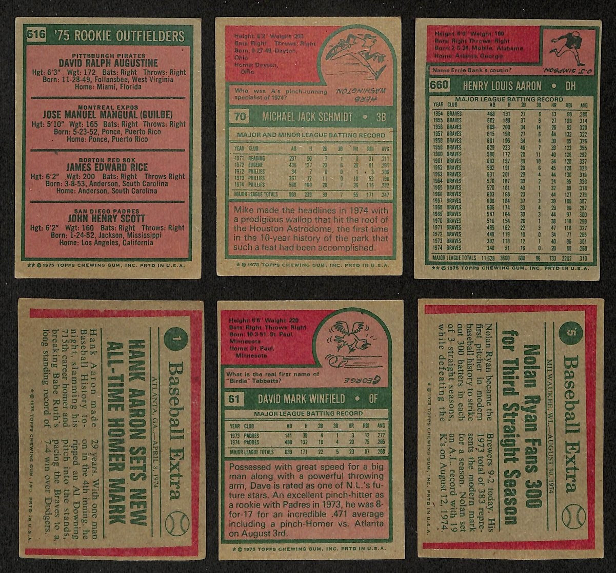 1975 Topps Baseball Complete Set (660) Aaron,