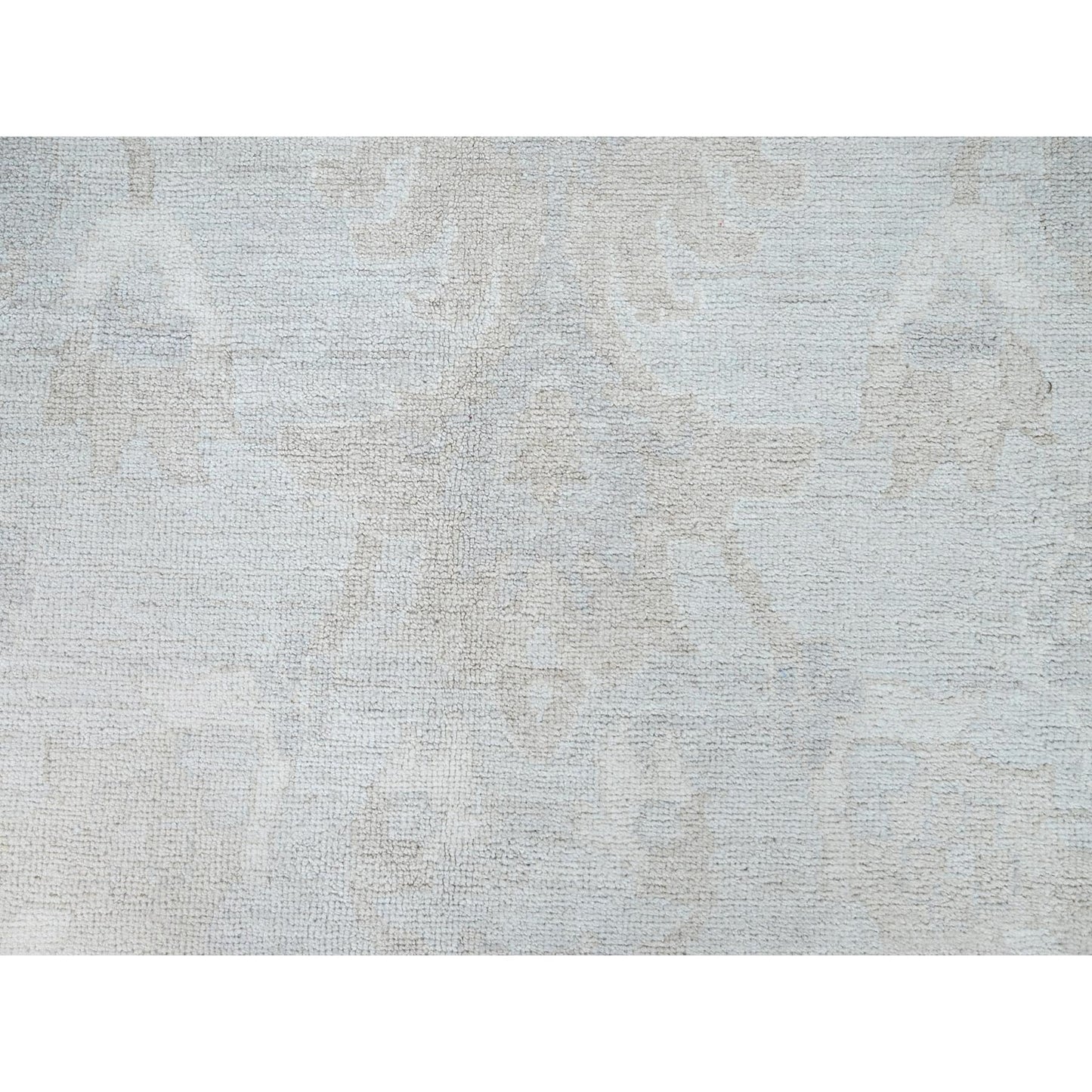 9'1"X12' Sterling Gray Hand Knotted Afghan Peshawar Wool Geometric Rug