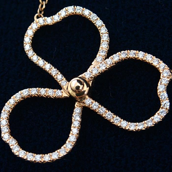 Tiffany & Co. Paper Flowers Diamond Necklace Pink Gold 750Pg