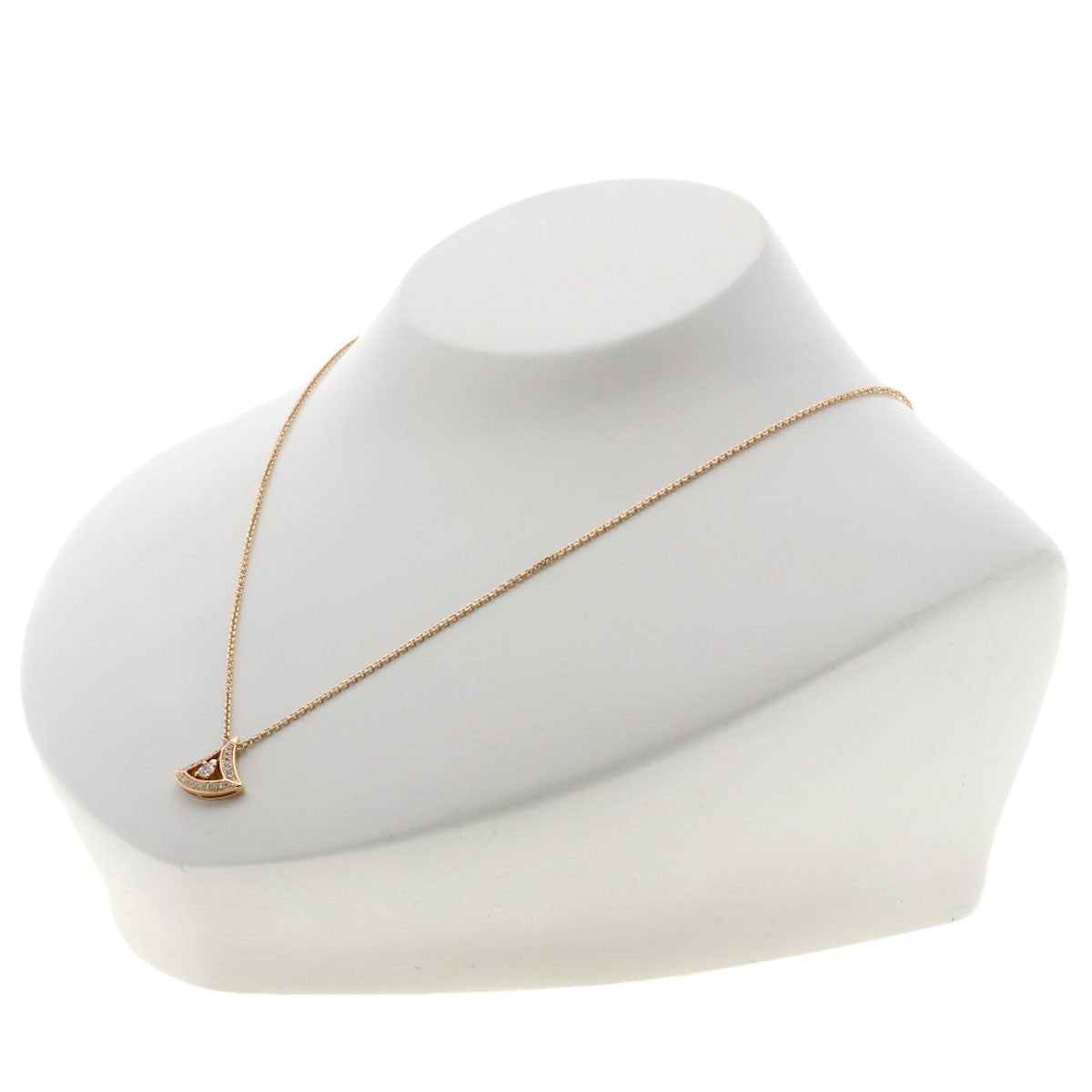 Gold BVLGARI Diva Dream Diamond Necklace K18 Pink