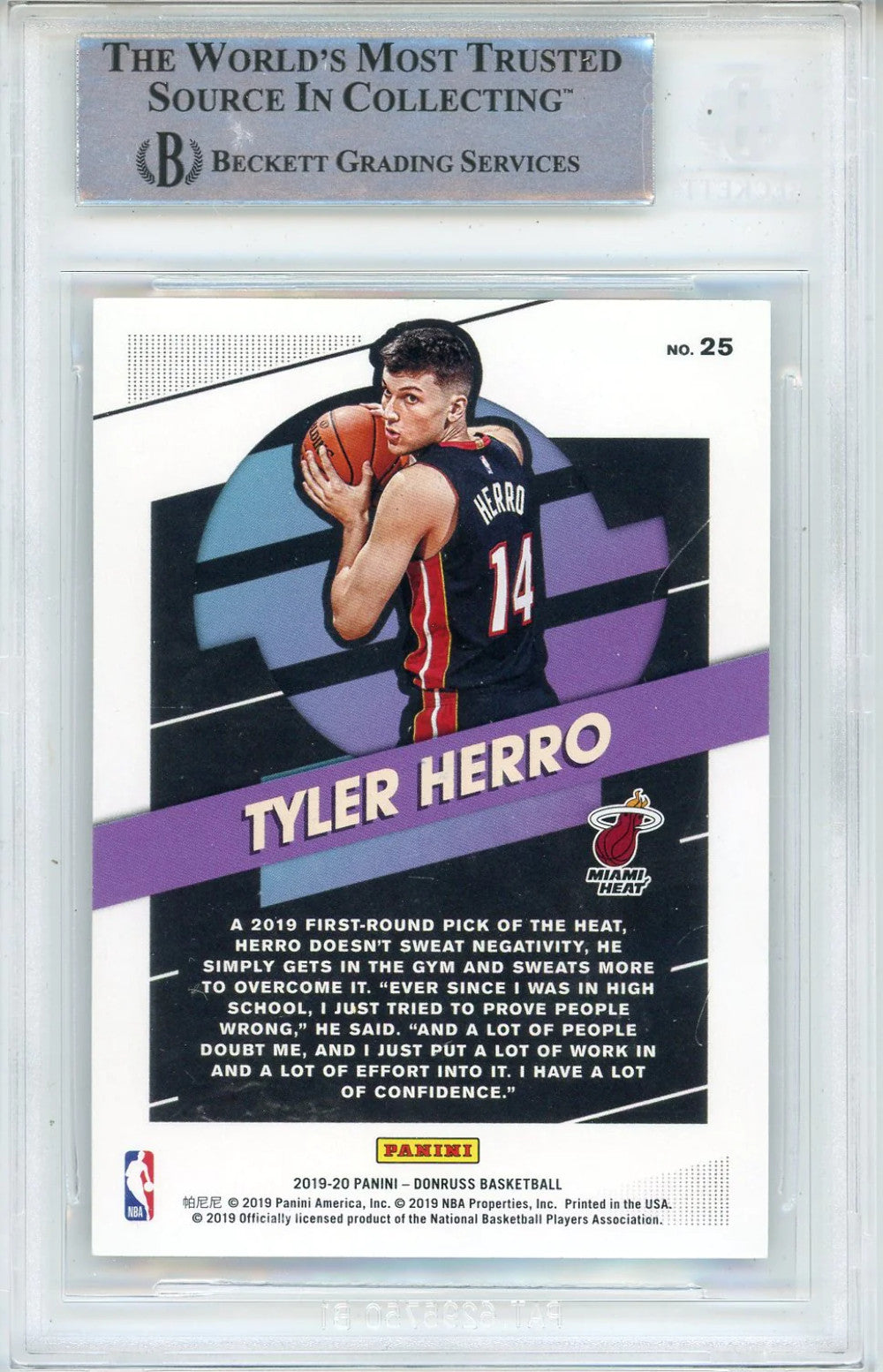 Tyler Herro Autographed 2019-20 Panini Donruss Great X-Pectations Rookie Card #2