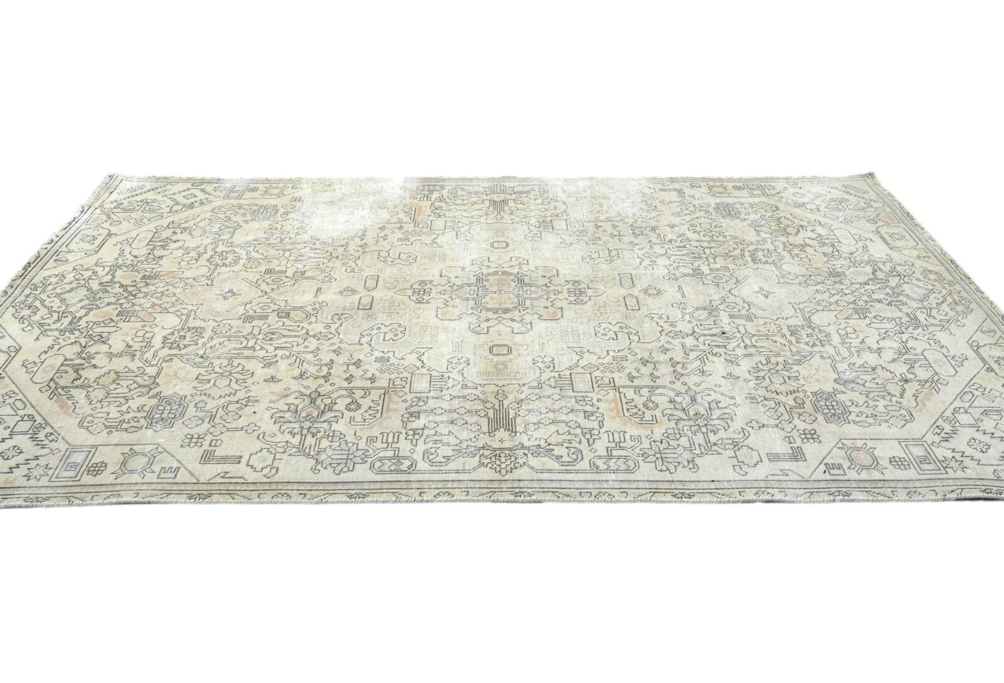 Antique Distressed Oriental Rug Classic Floral