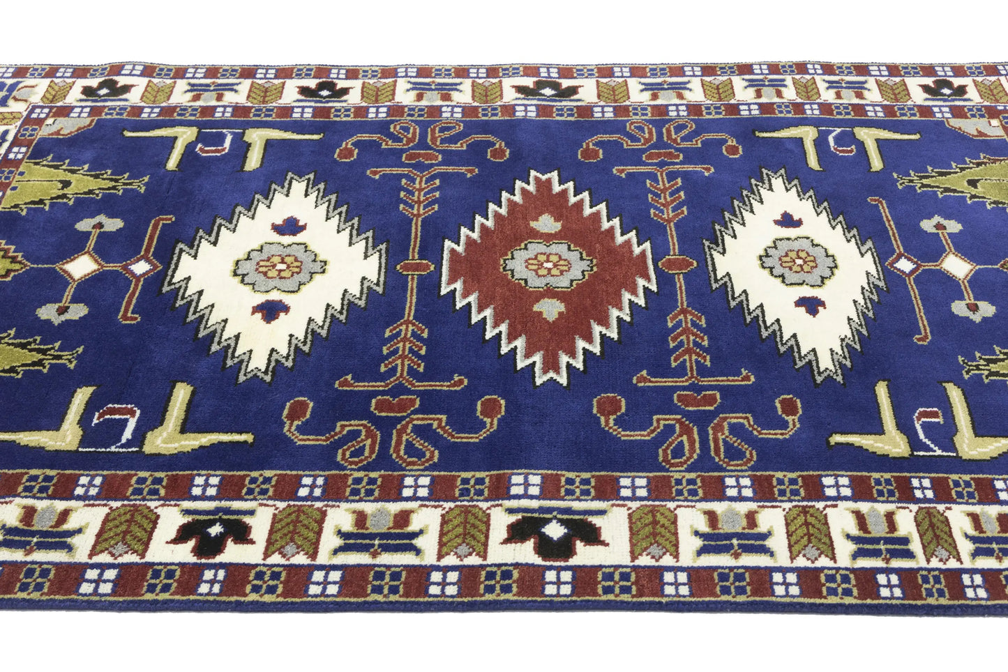 Kazak Oriental Rug Geometric Design Carpet Home