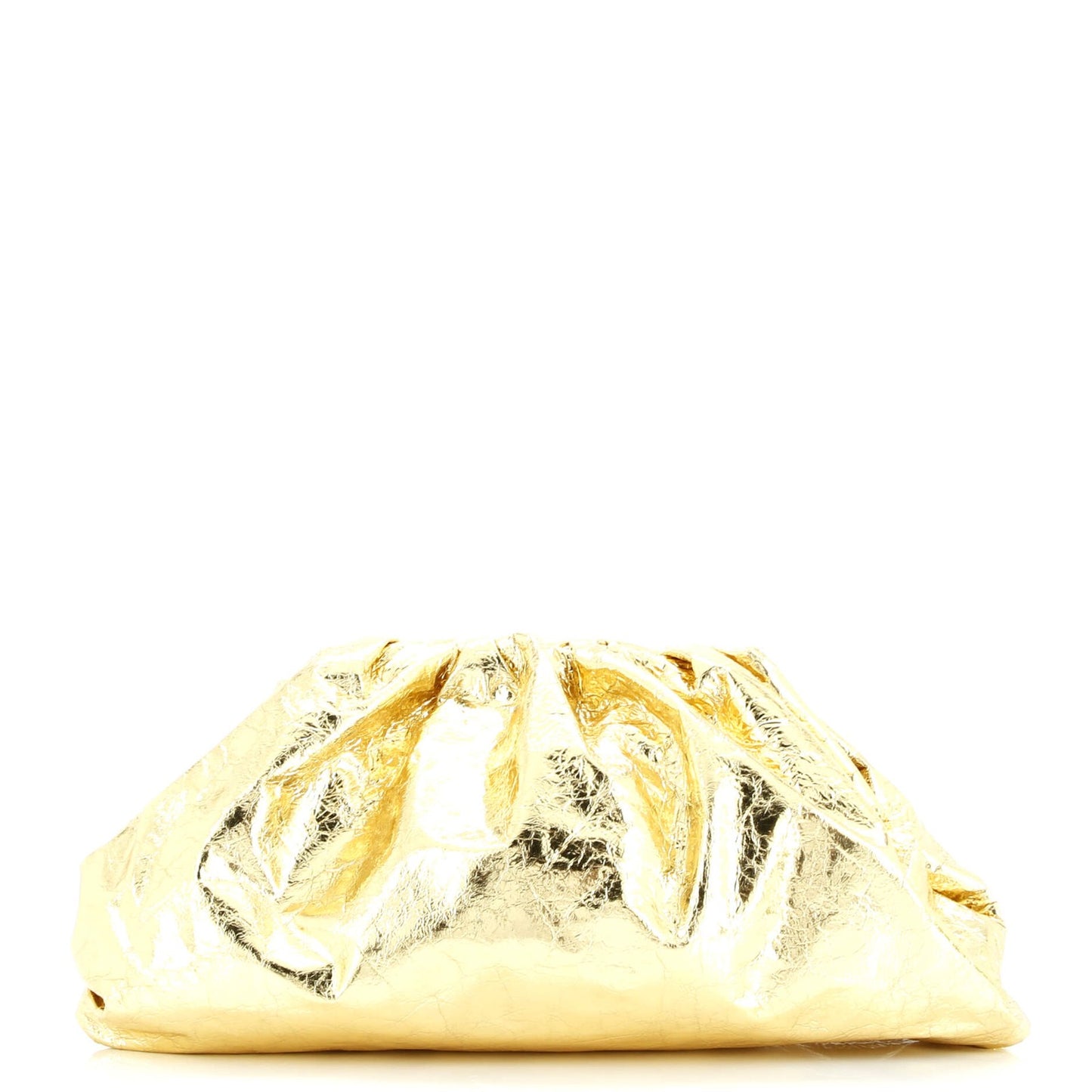 Bottega Veneta The Pouch Crinkled Metallic Leather