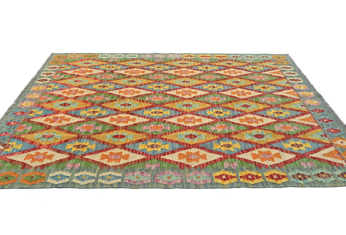 Reversible Kilim Oriental Rug Multicolored