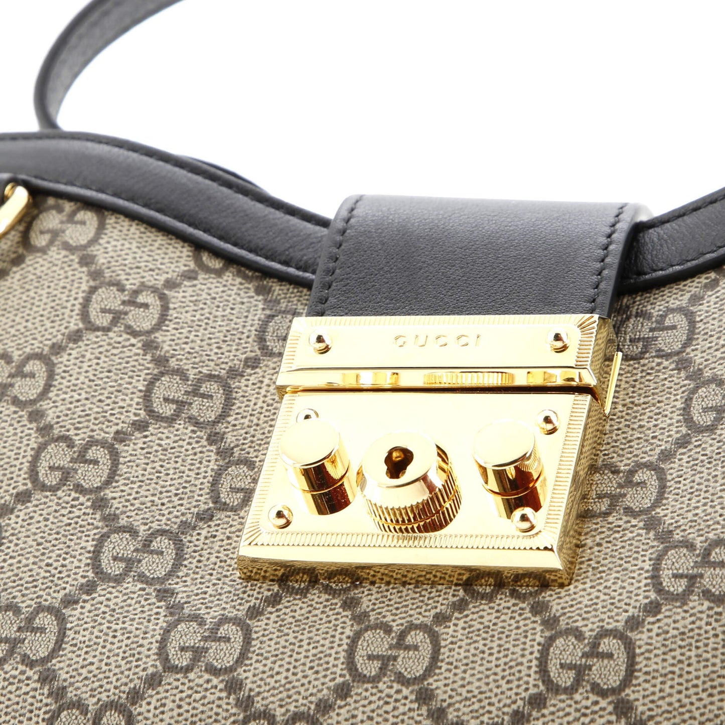 Gucci Padlock Chain Shoulder Bag Gg Coated Canvas And Leather Small