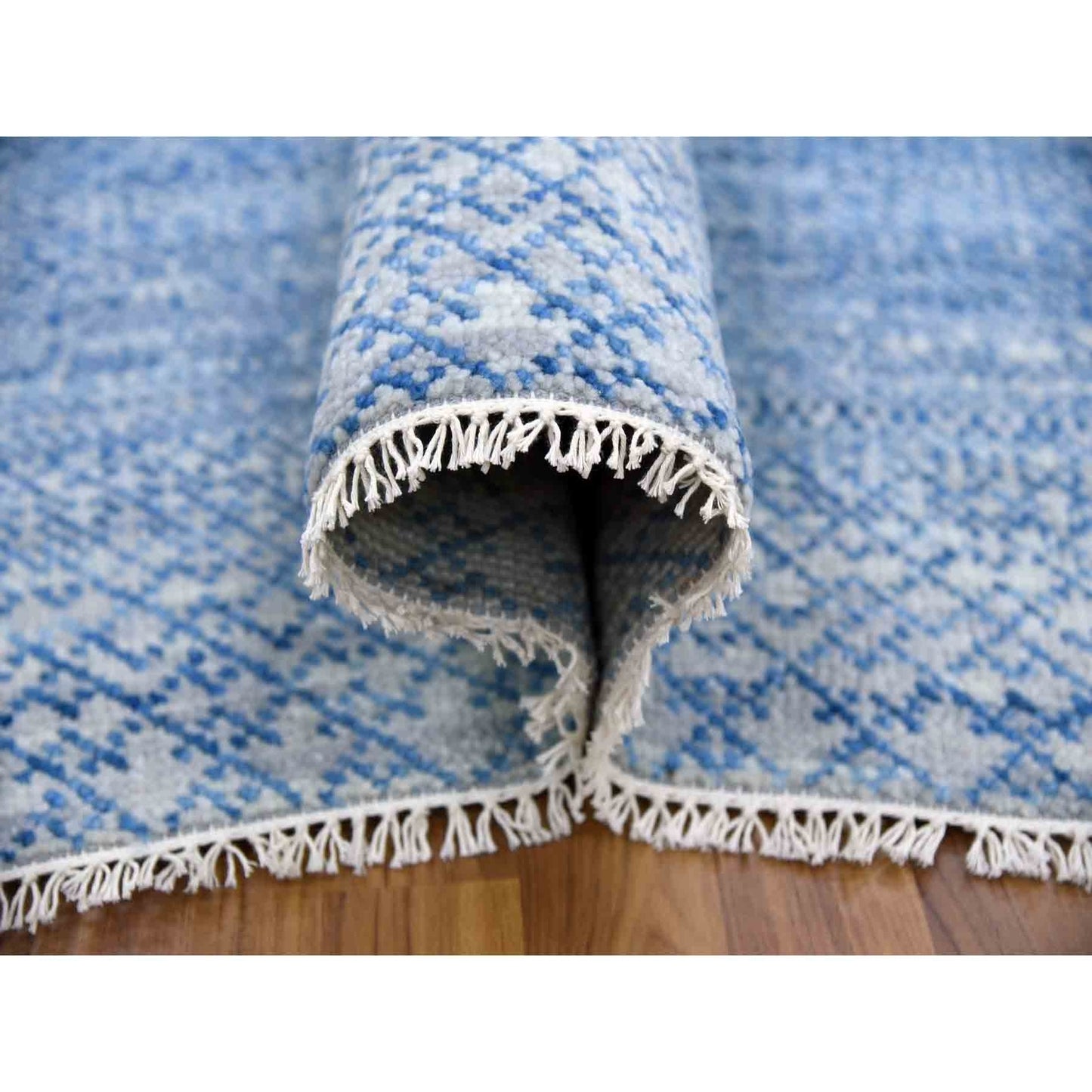 10'1"X14' Blue Chiaroscuro Collection Wool Hand Knotted Oriental Rug