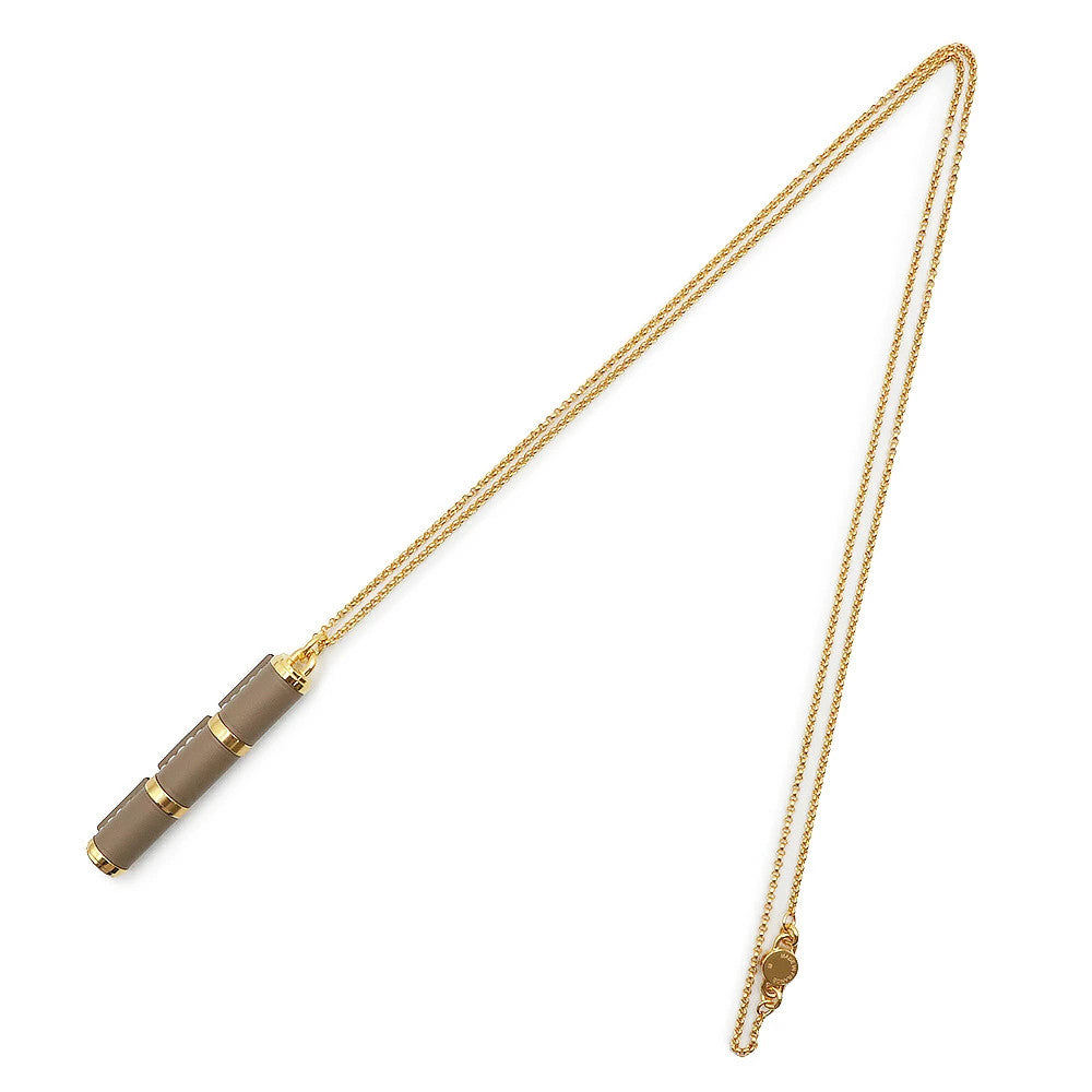 Hermes Charniere Gm Long Necklace Etoupe Gold