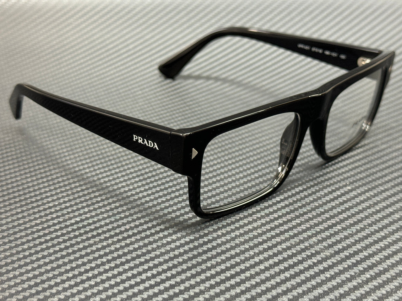 Prada Pr A01V 16K1O1 Black Men'S 55 Mm Eyeglasses