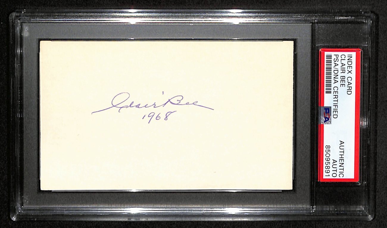 Clair Bee Hof Signed 3X5 Index Card Baltimore