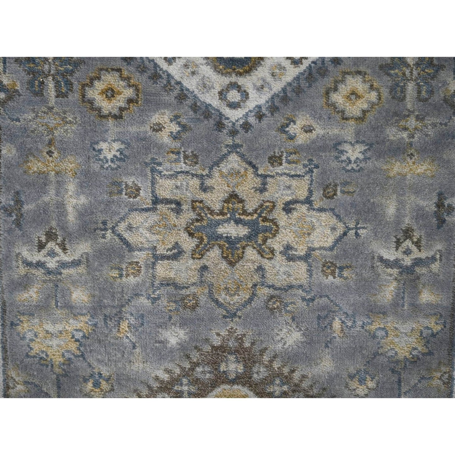 2'8"X20' Gray Karjihooz Design Organic Wool Hand Knotted Xl Runner Rug