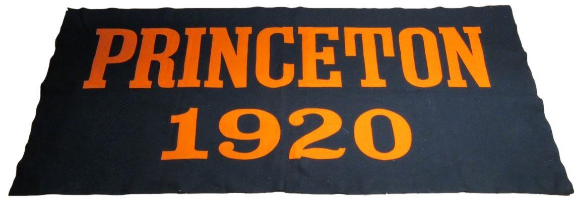 Vintage 1920 Princeton 68X33 Black/Orange Felt