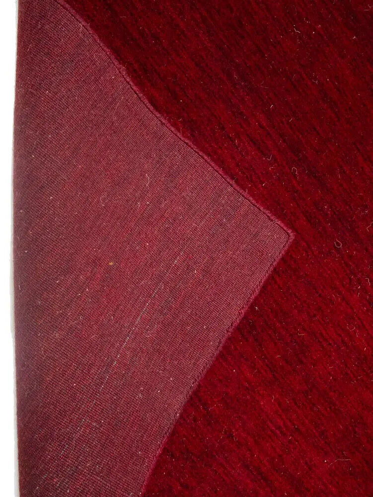 Maroon Red Solid Design Hand-Loomed 6X6 Gabbeh