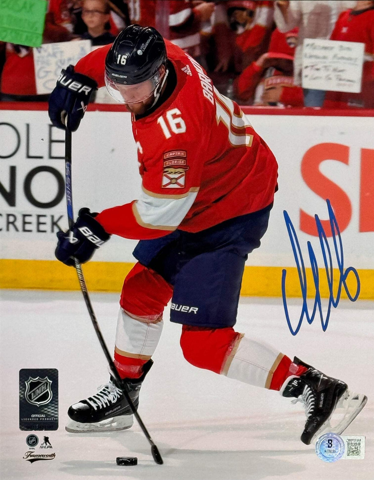Aleksander Barkov Autographed Panthers 8X10 Photo (Beckett Witness)