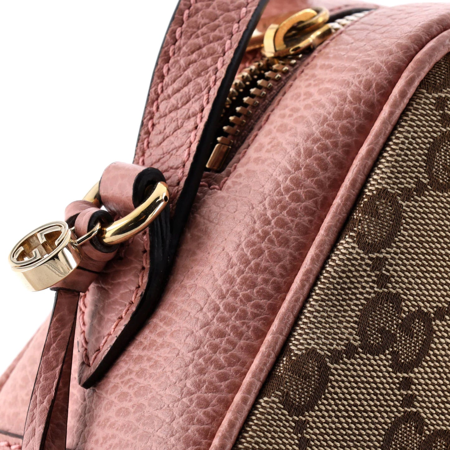 Gucci Bree Disco Crossbody Bag Gg Canvas With Leather Mini