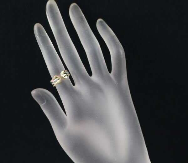 Cartier Ring 2C Double C C2 3Color Sm Eu50 18K 750 Yellow White Rose Gold