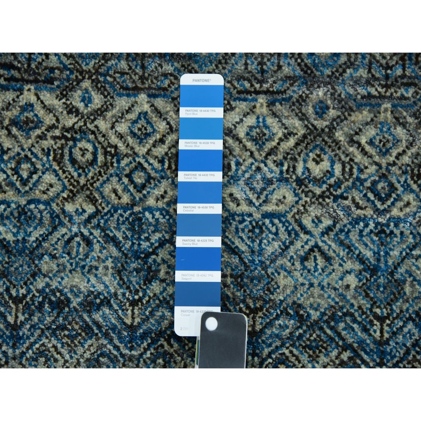 10'X10' Blue 100% Wool Hand Knotted Kohinoor Herrita Design Round Rug