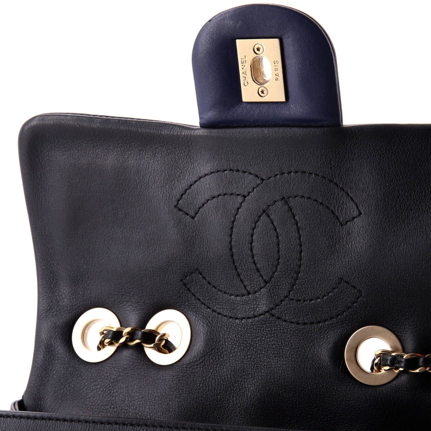 Chanel Graphic Flap Bag Quilted Calfskin Small