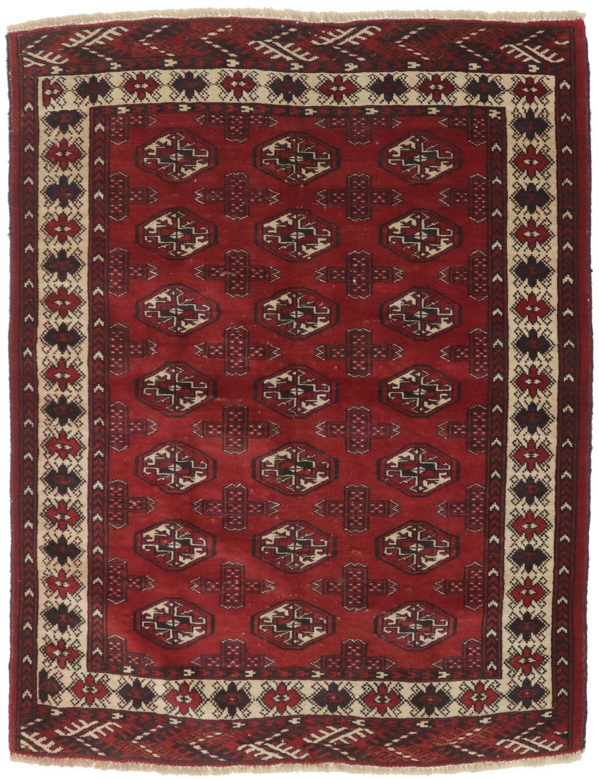 Handmade Semi-Antique Oriental Rug 4X5 Ft Small