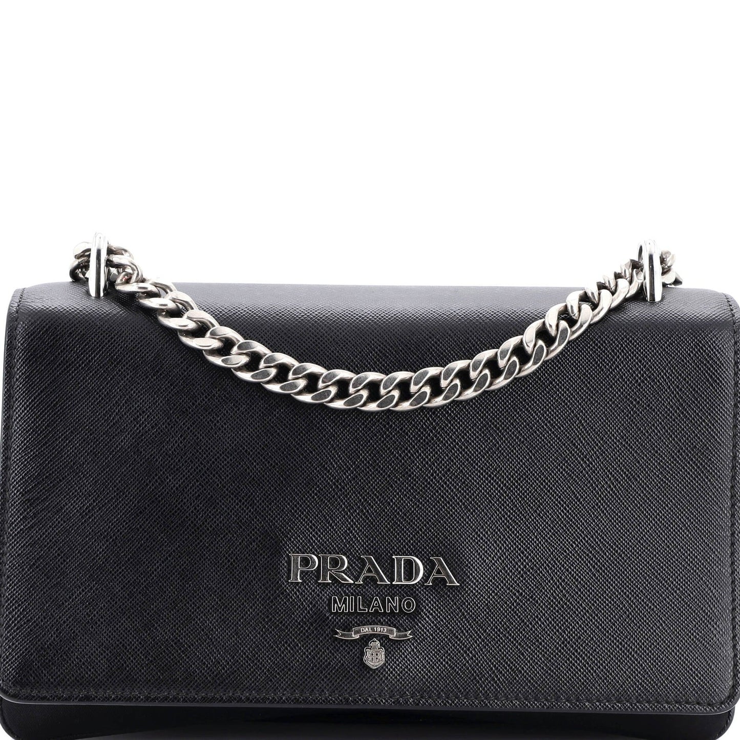 Prada Chain Flap Crossbody Bag Tessuto And Saffiano Leather Medium