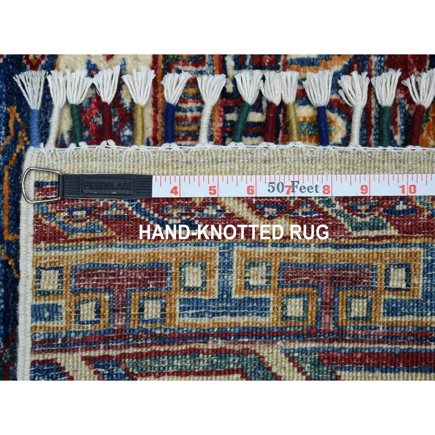 2'4"X9'2" Khorjin Design Super Kazak Tribal Pure Wool Hand Knotted Rug