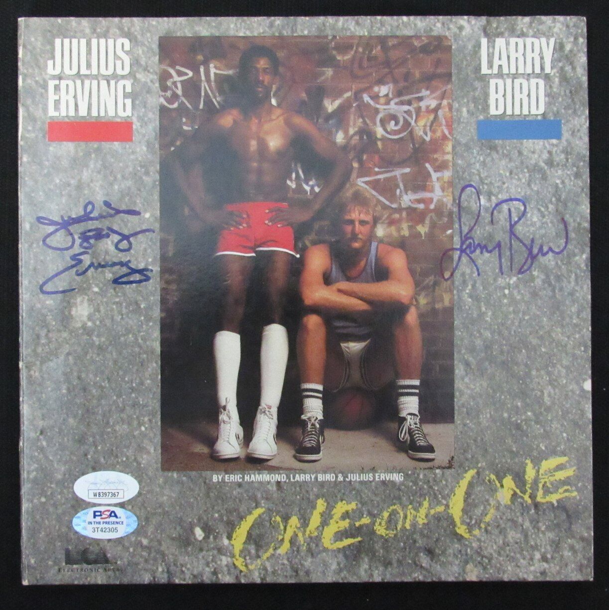Julius Erving Larry Bird Dual Signed One-On-One