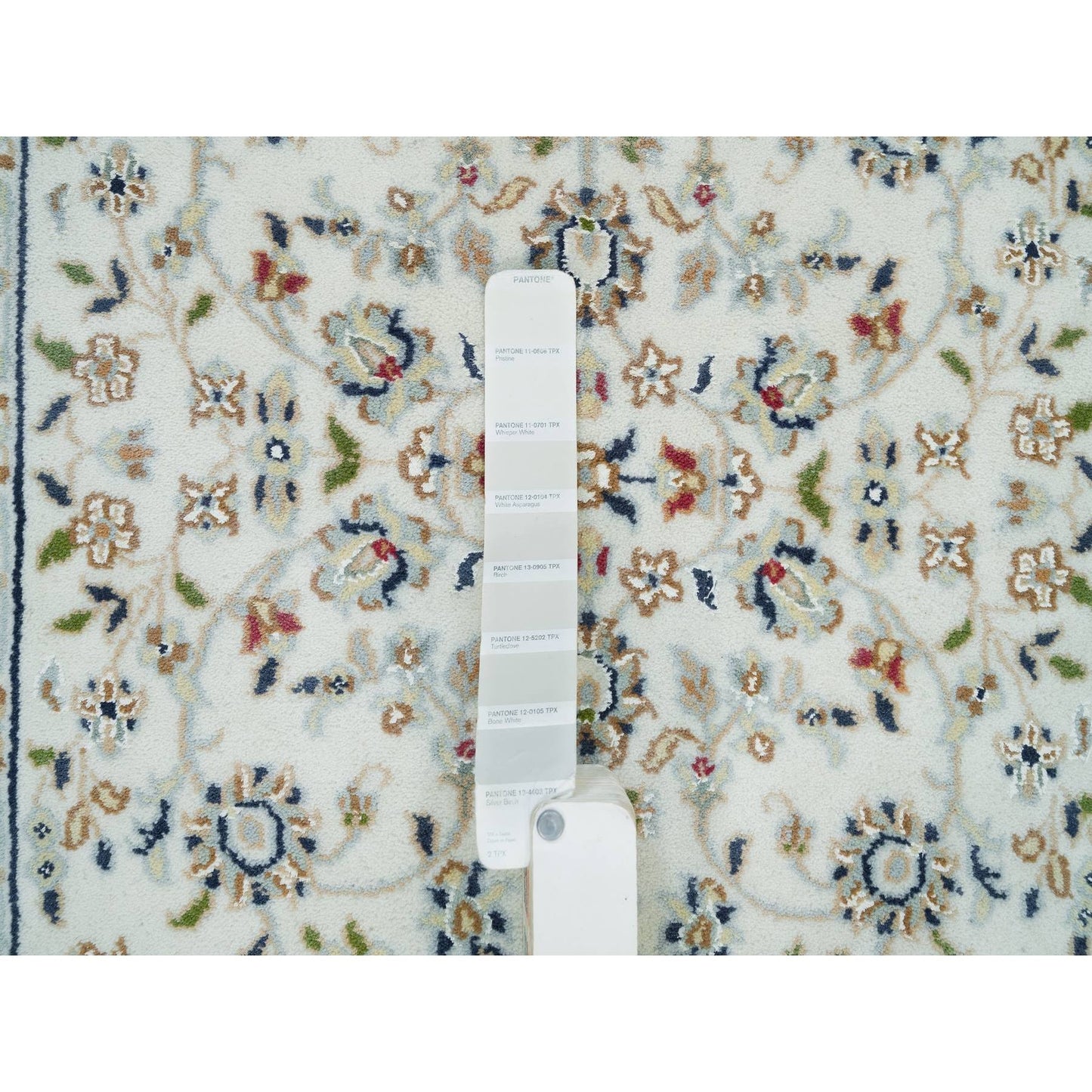 2'6"X22'9" White Hand Knotted Nain Design 250 Kpsi Wool Xl Runner Rug