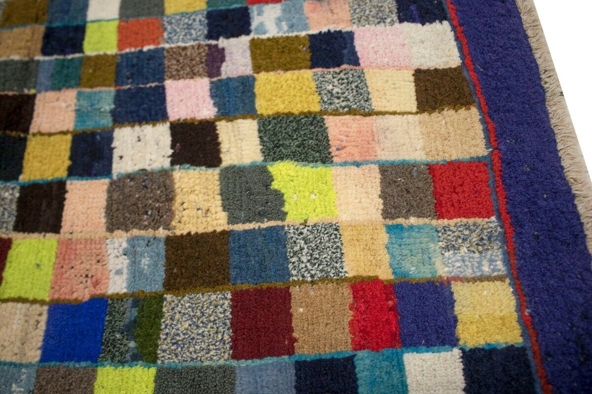 Semi-Antique Handmade Oriental Rug Multicolored