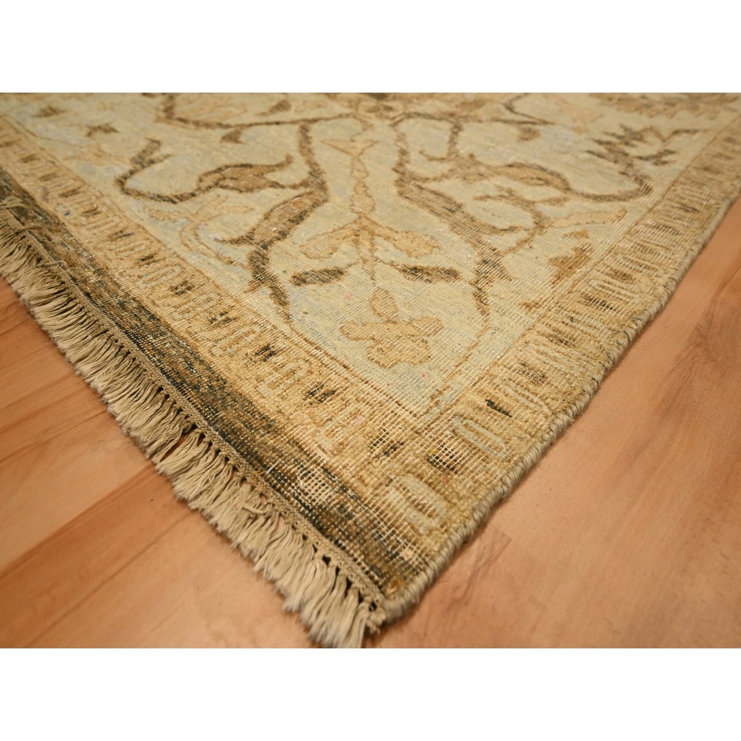 8'10"X12'2" Brown Bijar Garus Design Distressed Hand Knotted Wool Rug