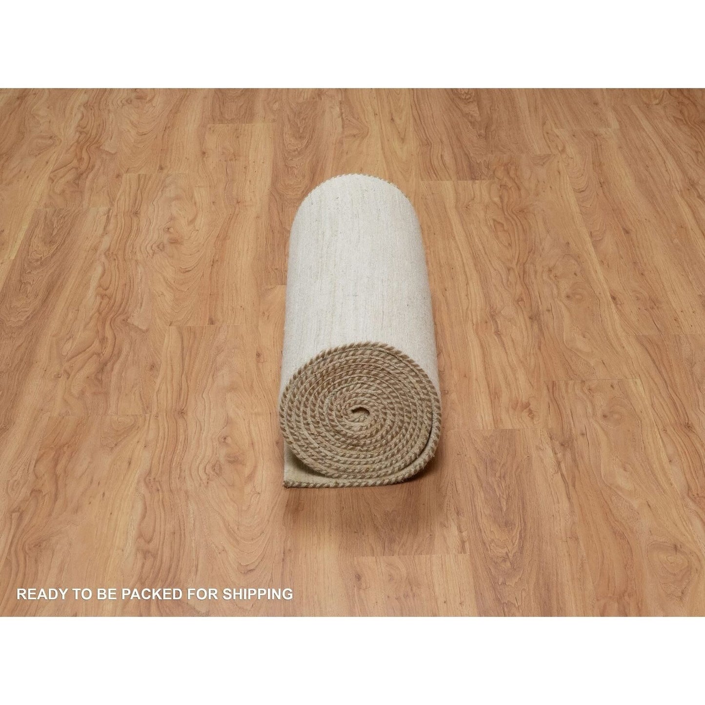 2'8"X16' White Modern Plain Design Pure Wool Hand Knotted Xl Runner Rug