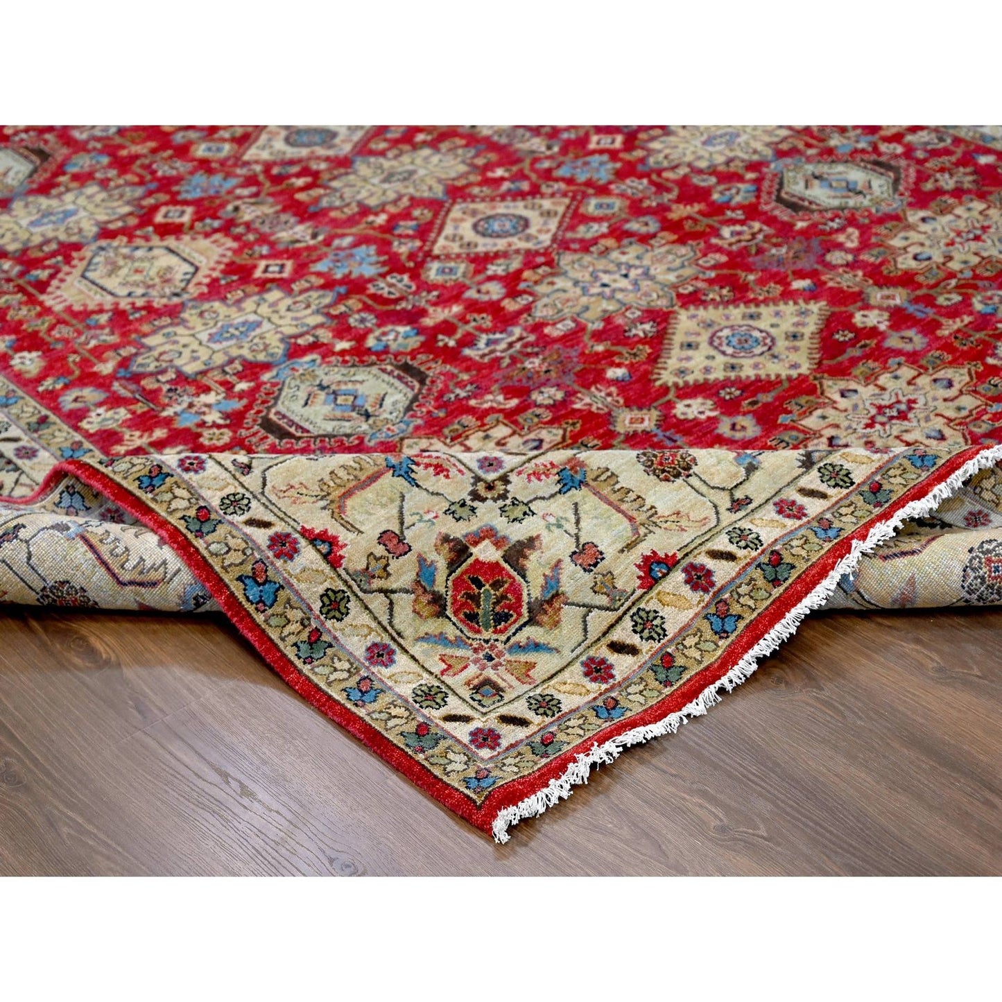 9'X12' Red Hand Knotted Pure Wool Karajeh Design Oriental Rug