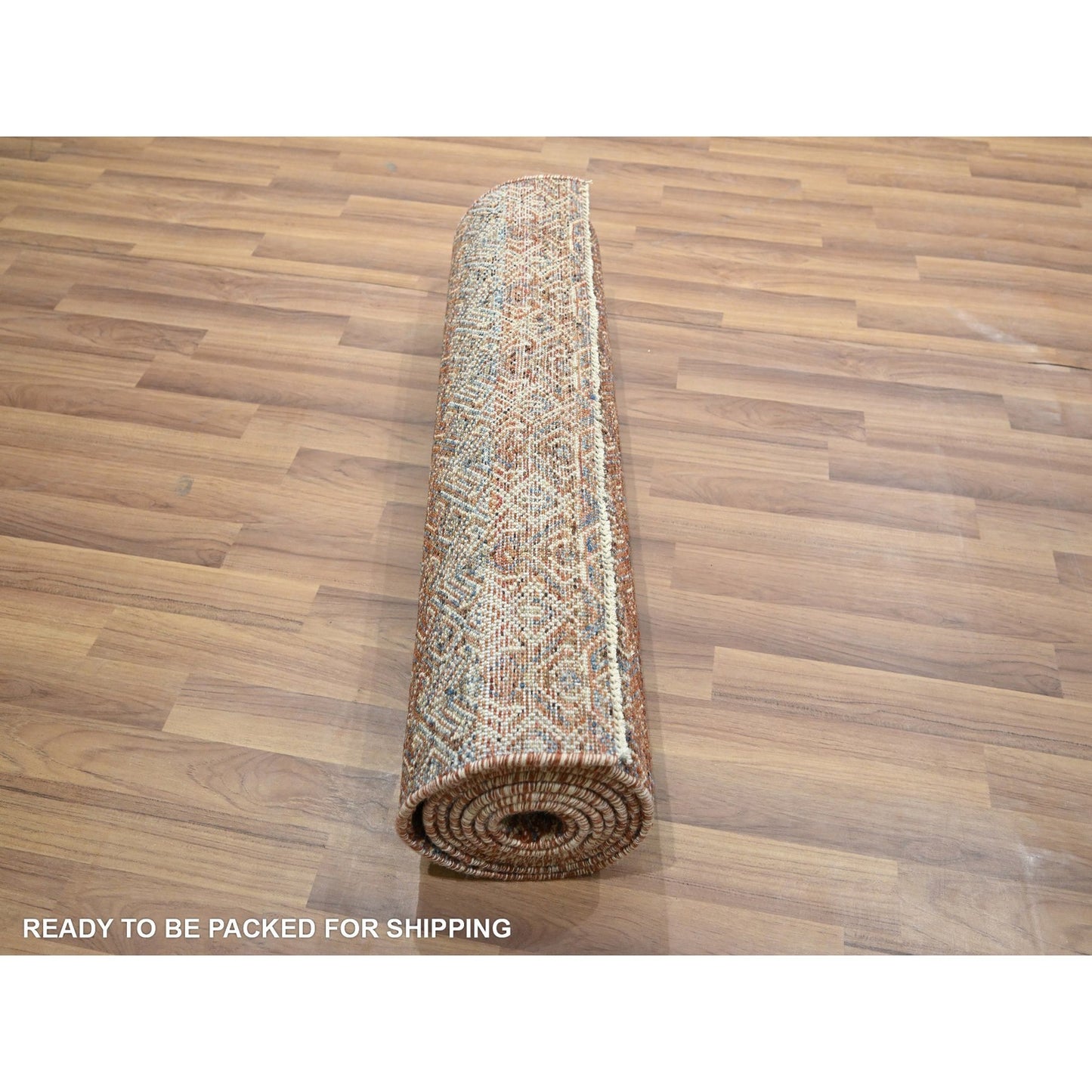 2'7"X10' Rust Red Soft Wool Kohinoor Herat Design Hand Knotted Runner Rug