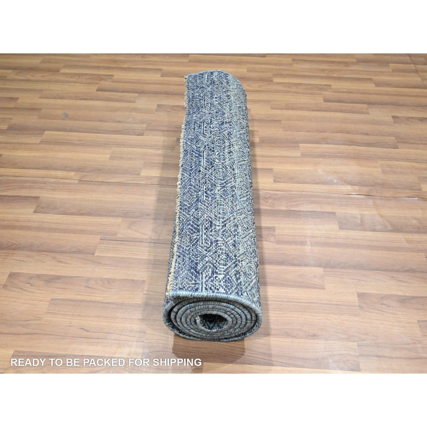 2'7"X10'2" Blue Kohinoor Herat Pattern Soft Wool Hand Knotted Runner Rug